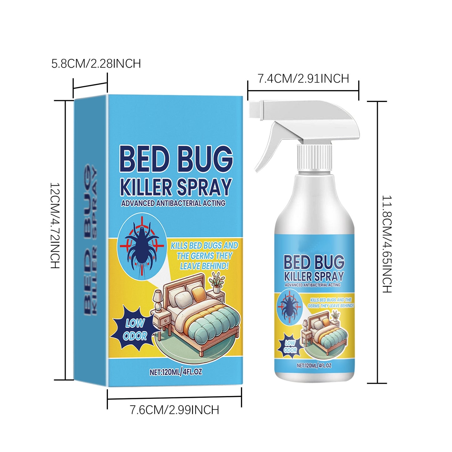 Bed Bug Killer Spray – Kills on Contact & Eggs | Natural & Pet Safe | No-Rinse 🛏️💥