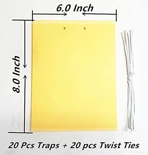 Dual Sided Yellow Sticky Traps for Flying Plant Insect Like Fungus Gnats,