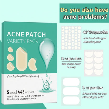 609ct Hydrocolloid Acne Patches – Fast-Acting Pimple Stickers for Face | All Skin Types