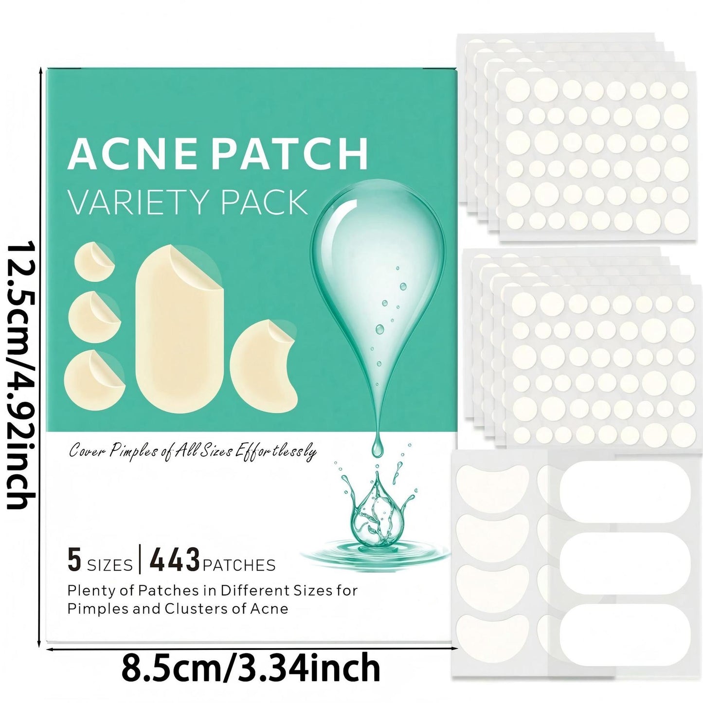 609ct Hydrocolloid Acne Patches – Fast-Acting Pimple Stickers for Face | All Skin Types