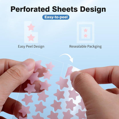 Cute Star Acne Patches – Hydrocolloid Zit Stickers with Tea Tree & Salicylic Acid | Fast Blemish Repair | 3 Sizes | 200 Count