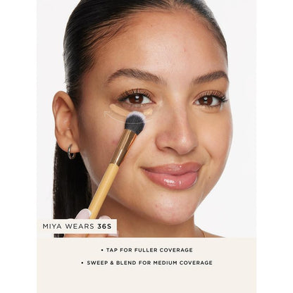 concealer paw brush - angled for seamless application