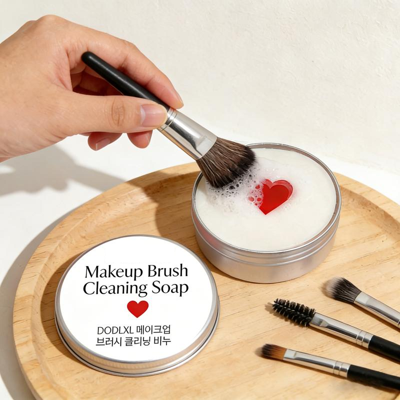 Makeup Brush Cleaner Soap with Silicone Cleaning Pad,Savon nettoyant pinceaux Solid brush cleaner