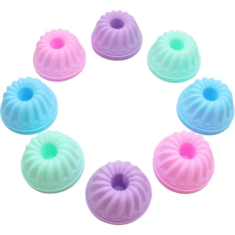 Silicone Baking Cups, Pumpkin Silicone Baking Cake Molds, Nonstick Cupcake Liners, Fancy Dessert Tray - Jelly and Muffin Cups Kitchen Supplies (12 small cups+12 large cups)- Home Improvement