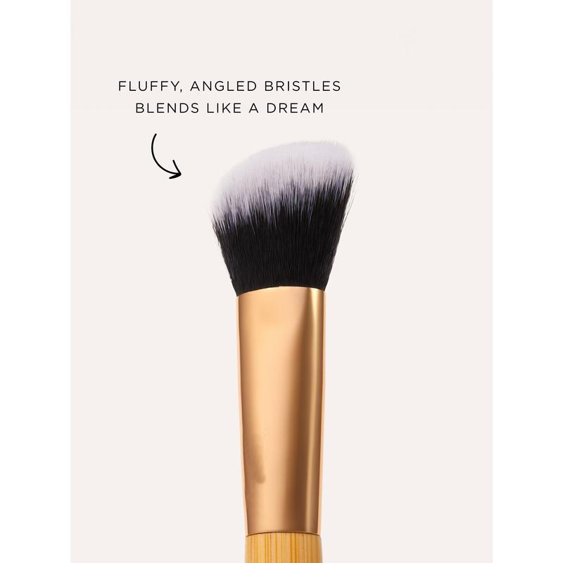 concealer paw brush - angled for seamless application