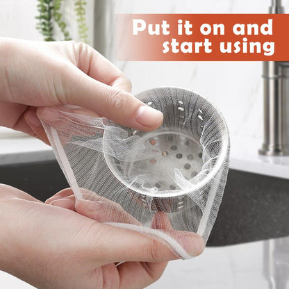 100 Counts Disposable Dishwashing Sink Drain fine mesh strainer Mesh Bag, has excellent stretchability for easy use