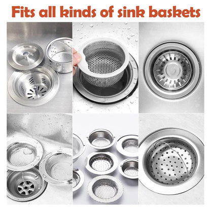 100 Counts Disposable Dishwashing Sink Drain fine mesh strainer Mesh Bag, has excellent stretchability for easy use
