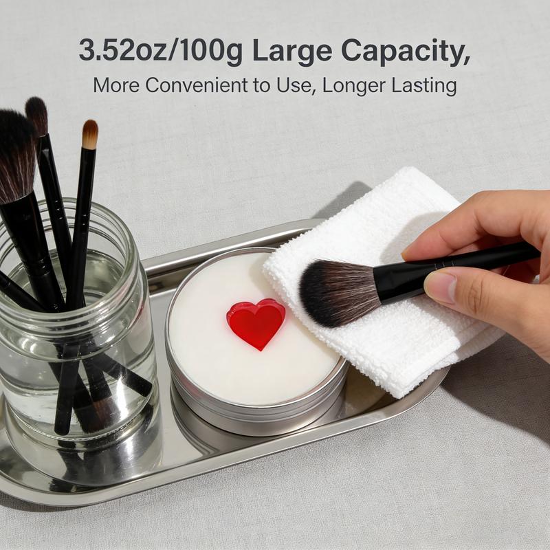 Makeup Brush Cleaner Soap with Silicone Cleaning Pad,Savon nettoyant pinceaux Solid brush cleaner
