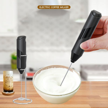 Handheld Milk Frother with Cover- 15-Second Silent Drink Mixer