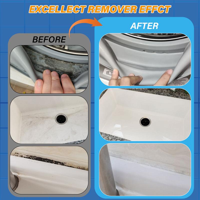 Dobshow® Mold Remover Gel with Scrub Brush – Heavy Duty Mildew Stain Cleaner for Washer Gasket, Shower Caulk, Tile Grout & Bathroom – 7 Fl Oz Household
