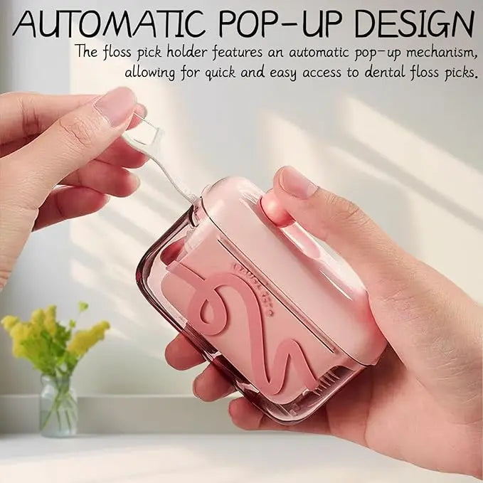 Travel-sized storage case - features an automatic pop-up dispenser, portable and refillable, perfect for oral care at home, in restaurants, and while traveling