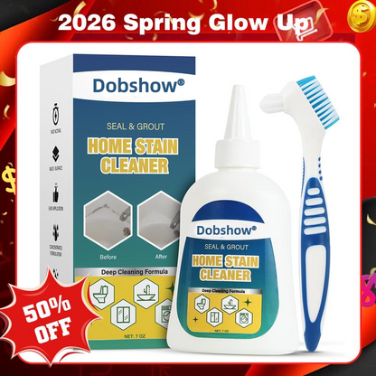 Dobshow® Mold Remover Gel with Scrub Brush – Heavy Duty Mildew Stain Cleaner for Washer Gasket, Shower Caulk, Tile Grout & Bathroom – 7 Fl Oz Household