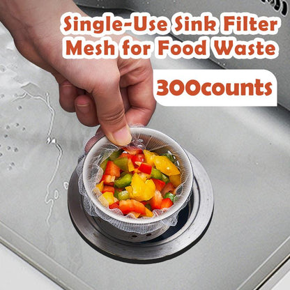 100 Counts Disposable Dishwashing Sink Drain fine mesh strainer Mesh Bag, has excellent stretchability for easy use