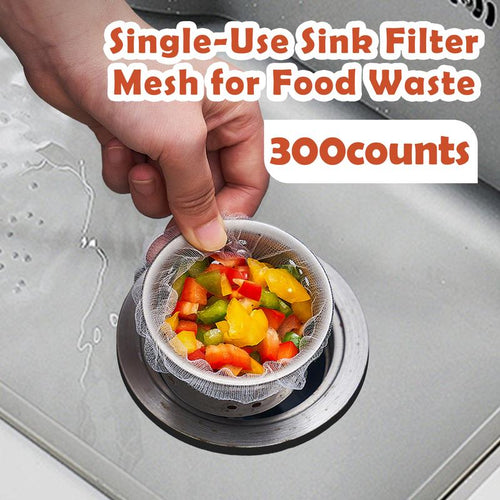 100 Counts Disposable Dishwashing Sink Drain fine mesh strainer Mesh Bag, has excellent stretchability for easy use