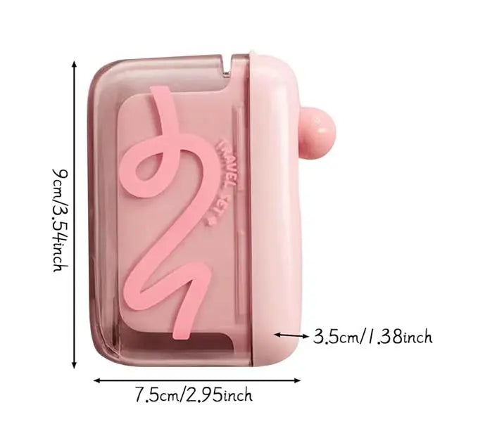 Travel-sized storage case - features an automatic pop-up dispenser, portable and refillable, perfect for oral care at home, in restaurants, and while traveling