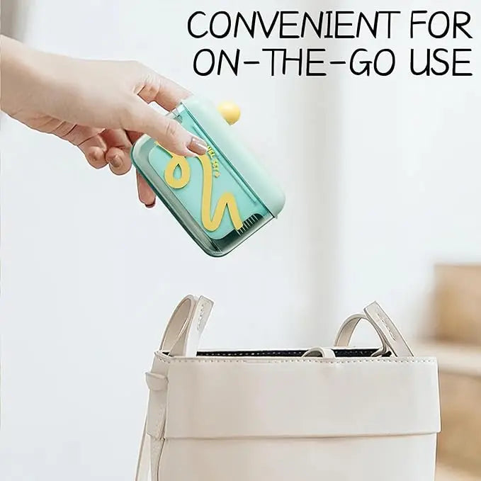 Travel-sized storage case - features an automatic pop-up dispenser, portable and refillable, perfect for oral care at home, in restaurants, and while traveling
