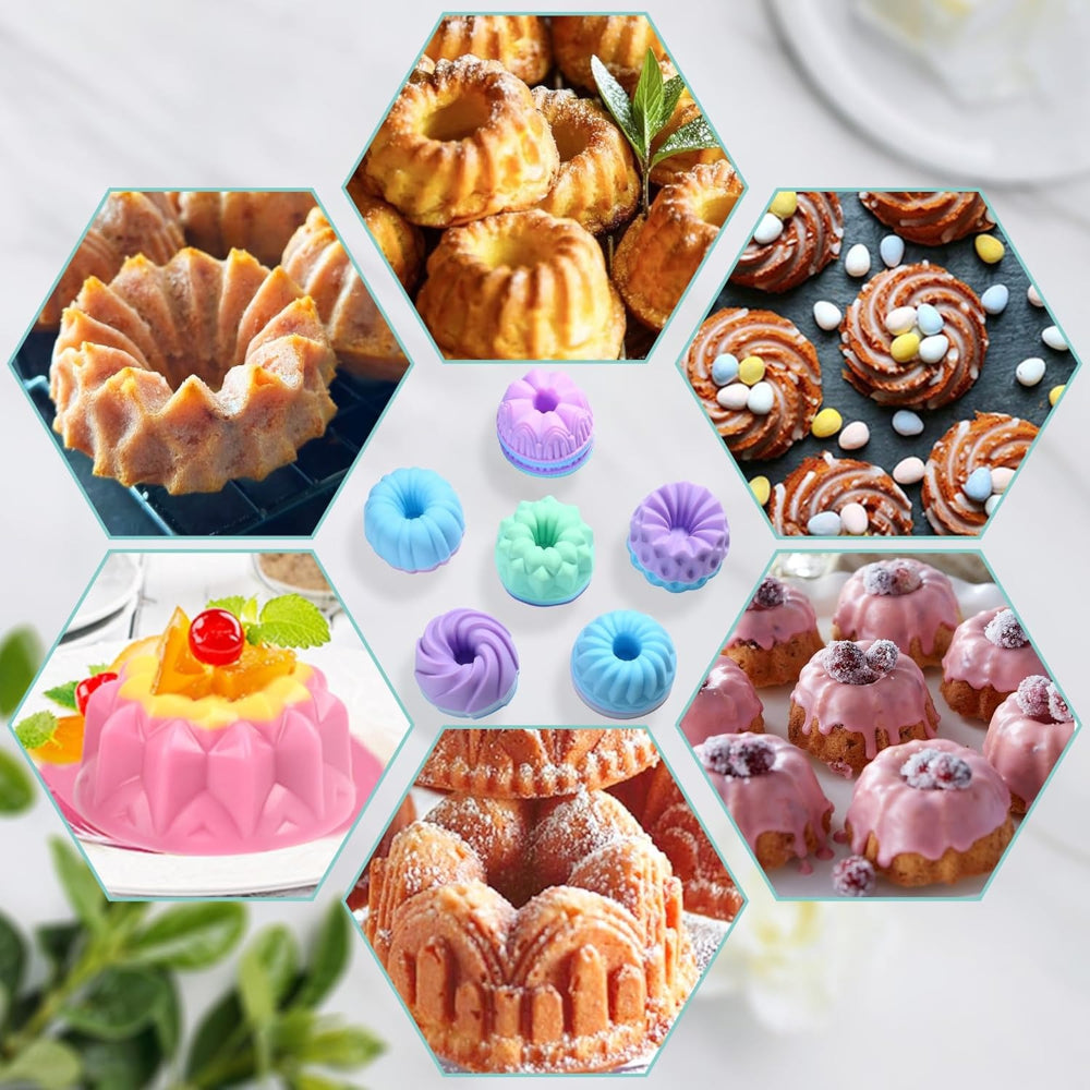 Silicone Baking Cups, Pumpkin Silicone Baking Cake Molds, Nonstick Cupcake Liners, Fancy Dessert Tray - Jelly and Muffin Cups Kitchen Supplies (12 small cups+12 large cups)- Home Improvement